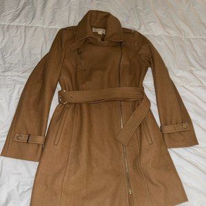 Women's Tan Belted Coat